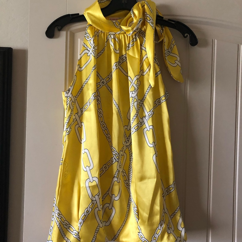 Silky yellow beautiful sexy top